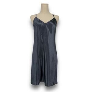 NWT Victoria's Secret Grey Metallic Chemise Slip Mini Dress, Size L